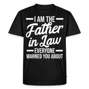 Beau-père fou - T-shirt Premium bio Homme - noir - Devant - Nico (187cm)