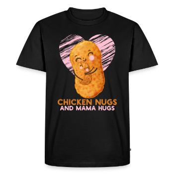 Chicken Nugget And Mamas Hug For Nugget Food Lover - Men's Premium Organic T-Shirt - black - Front - Nico (187cm)