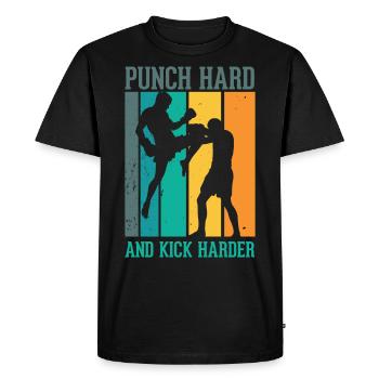Kickboxing Kickboxer Boxing Martial Art - Men's Premium Organic T-Shirt - black - Front - Nico (187cm)