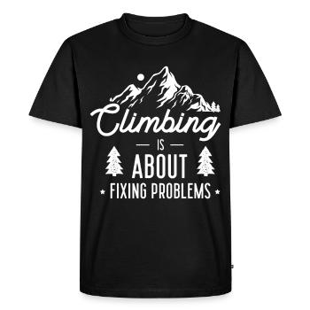 Climbing Rock Climbing Mountains - Men's Premium Organic T-Shirt - black - Front - Nico (187cm)