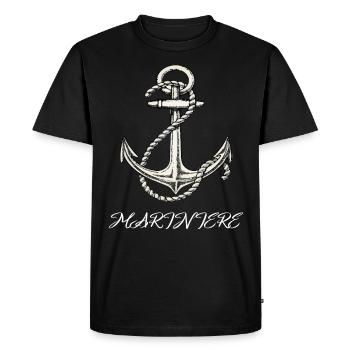pull marinière femme, pour plage pour décompressé - T-shirt Premium bio Homme - noir - Devant - Nico (187cm)