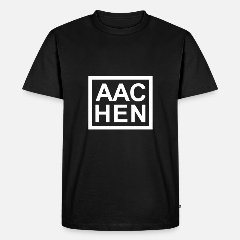 Aachen - Männer Premium Bio T-Shirt - Schwarz