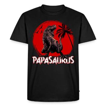 Dino Papa Papasaurus - Men's Premium Organic T-Shirt - black - Front - Nico (187cm)