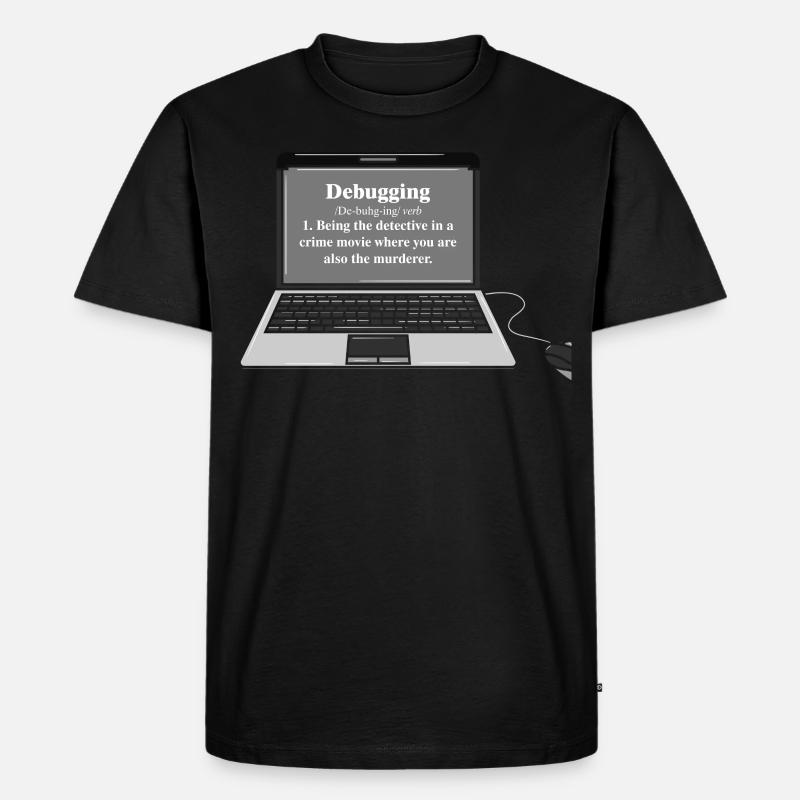 Funny Computer Debugging Programmer Design - Men's Premium Organic T-Shirt - black