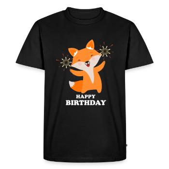 Baby Fox Birthday Fox Family - Men's Premium Organic T-Shirt - black - Front - Nico (187cm)