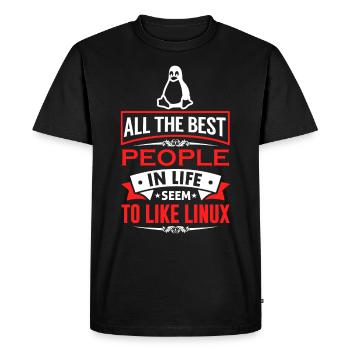 Linux Coding Nerd Sysadmin Geek Administrator - Men's Premium Organic T-Shirt - black - Front - Nico (187cm)