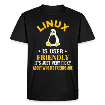 Linux Geek Coding Programmer Nerd - Men's Premium Organic T-Shirt - black - Front - Nico (187cm)