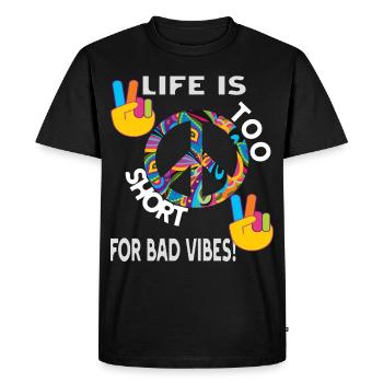 Hippie Festival cadeau de signe de paix sort - T-shirt Premium bio Homme - noir - Devant - Nico (187cm)