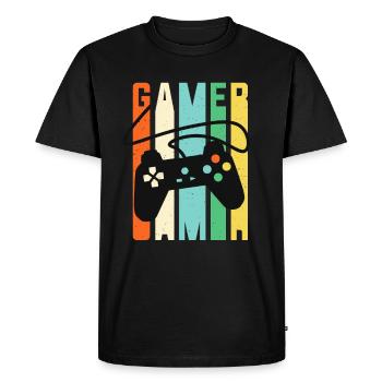Gamer Console Controller Retro Gaming - Men's Premium Organic T-Shirt - black - Front - Nico (187cm)