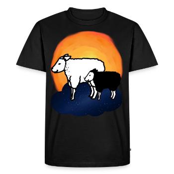 Starry Sky Sheep Sheep Lamb Heavenly - Men's Premium Organic T-Shirt - black - Front - Nico (187cm)