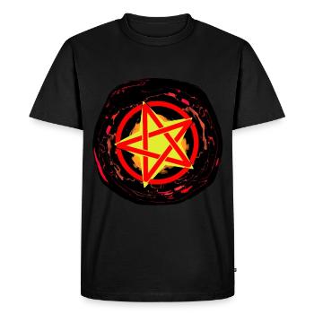 Satan Diable Pentagramme Enfer Rituel de Mort Occulte - T-shirt Premium bio Homme - noir - Devant - Nico (187cm)