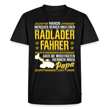 Wheelloader Dad Gift Wheel loader Excavator - Men's Premium Organic T-Shirt - black - Front - Nico (187cm)