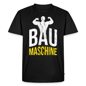 Construction d’une machine à bâtir Construction Maître d’ouvrage - T-shirt Premium bio Homme - noir - Devant - Nico (187cm)