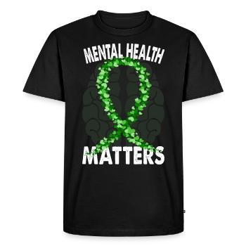 Mental Health Matters Santé mentale Psyché - T-shirt Premium bio Homme - noir - Devant - Nico (187cm)