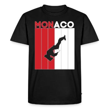 monaco Frontière nationale et pavillon - T-shirt Premium bio Homme - noir - Devant - Nico (187cm)