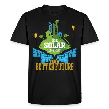 Solar energy Solar energy Renewable energy - Men's Premium Organic T-Shirt - black - Front - Nico (187cm)