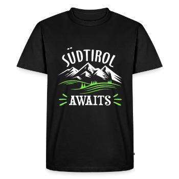 Tyrol du Sud Montagnes Italie Vacances d’hiver Randonnée - T-shirt Premium bio Homme - noir - Devant - Nico (187cm)