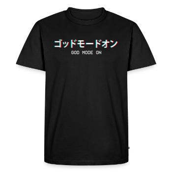God Mode On Japanese Vaporwave Aesthetic cadeau - T-shirt Premium bio Homme - noir - Devant - Nico (187cm)