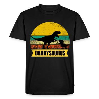 Papa dinosaure Papasaurus fête des pères - T-shirt Premium bio Homme - noir - Devant - Nico (187cm)