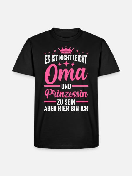 Oma Prinzessin - Männer Premium Bio T-Shirt - Schwarz