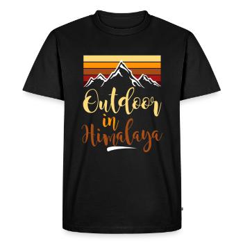 Montagnes de l’Himalaya Randonnée Tibet Népal - T-shirt Premium bio Homme - noir - Devant - Nico (187cm)