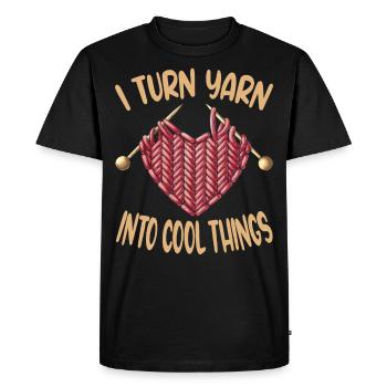 Crochet à la main Tricot hobby laine cadeau - T-shirt Premium bio Homme - noir - Devant - Nico (187cm)