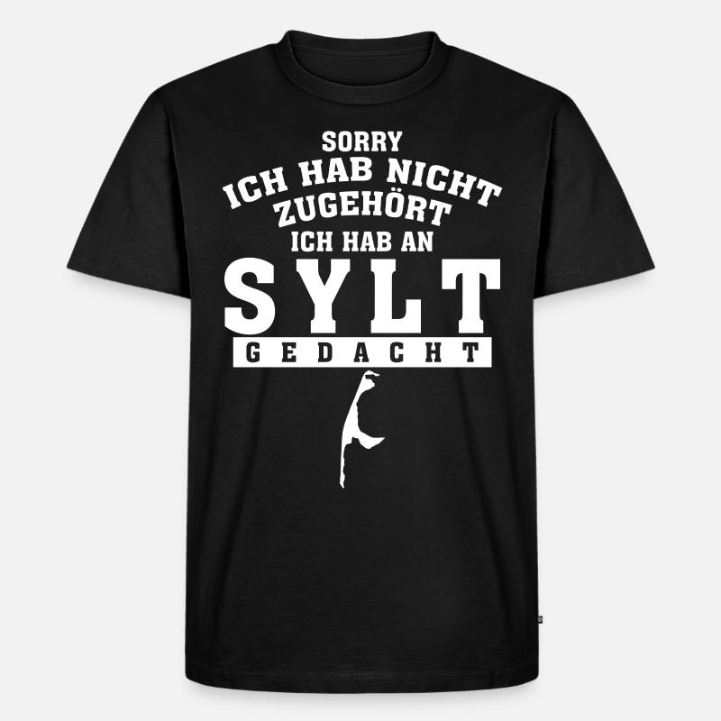 Sylt Urlaub lustiger Spruch - Männer Premium Bio T-Shirt - Schwarz