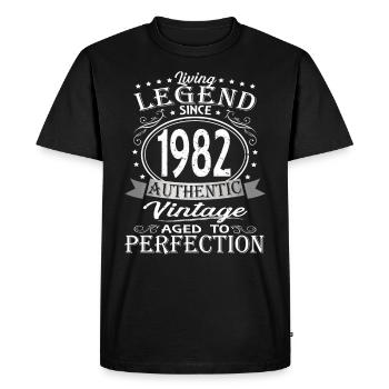 Living Legend 1982 - Men's Premium Organic T-Shirt - black - Front - Nico (187cm)