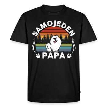 Samoyed Samoyed Papa Samoyed Dogs Gift - Men's Premium Organic T-Shirt - black - Front - Nico (187cm)