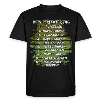 Mofa Fahren .50ccm zweitakt . Moped fahrer ,Roller - Männer Premium Bio T-Shirt - Schwarz - Vorne - Nico (187cm)