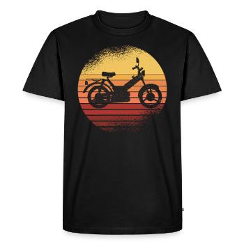 Mobylette Mobylette Mobylette Cyclomoteur deux-roues vintage - T-shirt Premium bio Homme - noir - Devant - Nico (187cm)