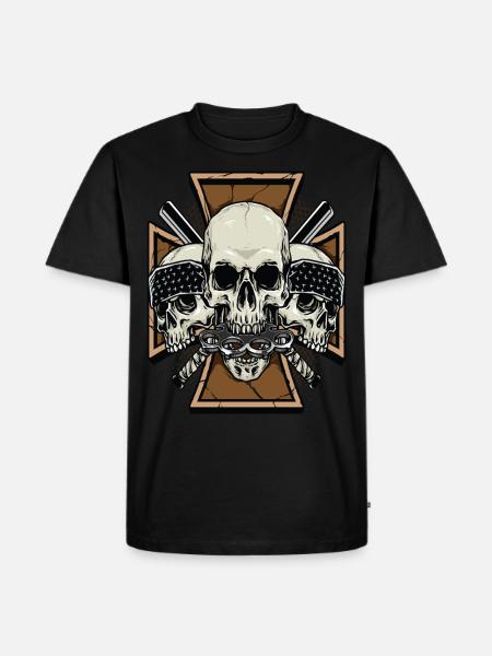 Skulls - Männer Premium Bio T-Shirt - Schwarz