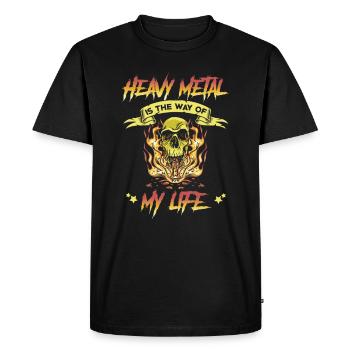 Heavy Metal ist der Weg meines Lebens - Männer Premium Bio T-Shirt - Schwarz - Vorne - Nico (187cm)