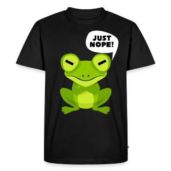 Frog Saying - Just Nope! - Men's Premium Organic T-Shirt - black - Front - Nico (187cm)