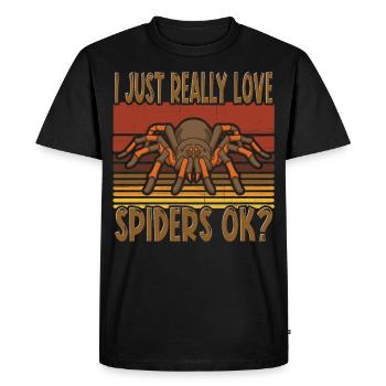 I Just Really Love Spiders Ok araignée - T-shirt Premium bio Homme - noir - Devant - Nico (187cm)