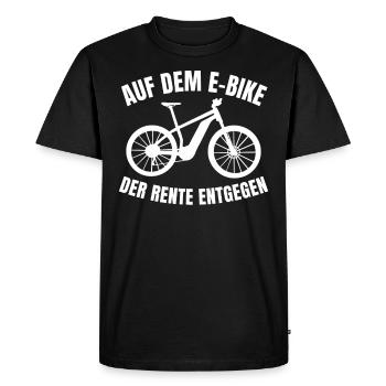 Retraités Sur vélo électrique Vélo électrique - T-shirt Premium bio Homme - noir - Devant - Nico (187cm)