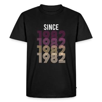 Vintage Since 1982 Birthday Year of Birth - Men's Premium Organic T-Shirt - black - Front - Nico (187cm)