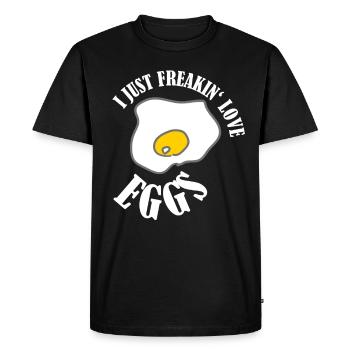 Egg yellow funny gift egg yolk eggs fried egg - Men's Premium Organic T-Shirt - black - Front - Nico (187cm)
