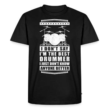 Percussionniste | Le cadeau de Drummer - T-shirt Premium bio Homme - noir - Devant - Nico (187cm)