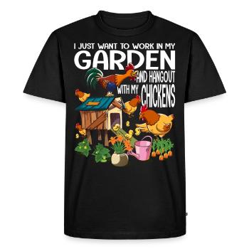 Gardening & Chicken Lovers Garden Gift - Men's Premium Organic T-Shirt - black - Front - Nico (187cm)