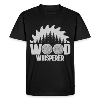 Wood Whisperer bûcheron cadeau - T-shirt Premium bio Homme - noir - Devant - Nico (187cm)