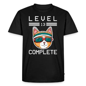 Enfants Niveau 13 ans t-shirt d’anniversaire Gamer - T-shirt Premium bio Homme - noir - Devant - Nico (187cm)