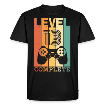 Enfants Niveau 13 ans t-shirt d’anniversaire Gamer - T-shirt Premium bio Homme - noir - Devant - Nico (187cm)