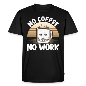 Kaffee No Coffee No Work - Men's Premium Organic T-Shirt - black - Front - Nico (187cm)