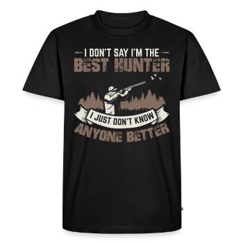 Hunter Hunting Hunter Hunting Happiness Gift - Men's Premium Organic T-Shirt - black - Front - Nico (187cm)