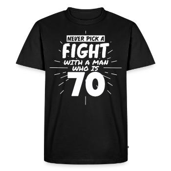 70th Birthday Men 70 Years Old Man - Men's Premium Organic T-Shirt - black - Front - Nico (187cm)