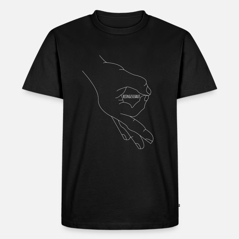 Reingeschaut Reingeguckt Retro Meme - Männer Premium Bio T-Shirt - Schwarz