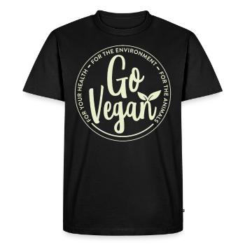 Go Vegan Drôle Veggie Santé - T-shirt Premium bio Homme - noir - Devant - Nico (187cm)