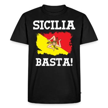Sicile Rengaine - Sicilia - T-shirt Premium bio Homme - noir - Devant - Nico (187cm)