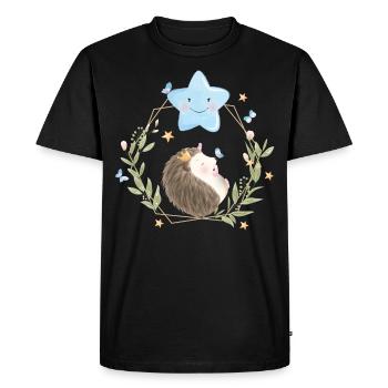 Doux bébé hérisson - T-shirt Premium bio Homme - noir - Devant - Nico (187cm)